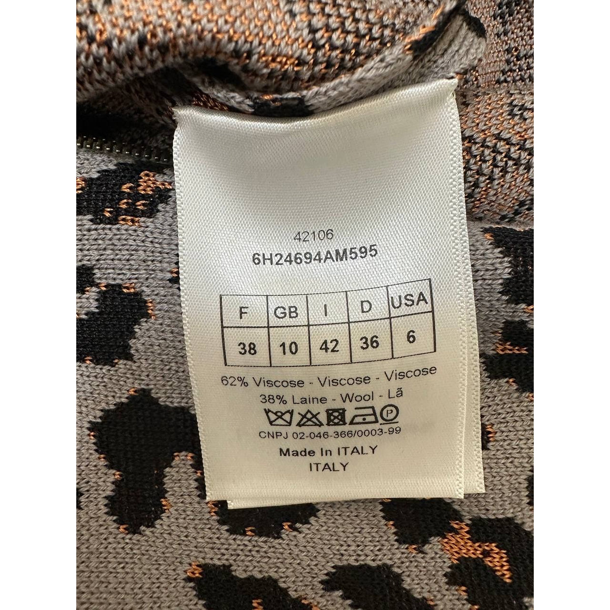 Christian Dior Paris Leopard Knit Dress - FR 38 / US 6 Pre-owned