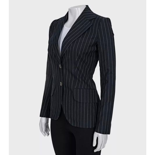Dolce & Gabbana Navy Pinstripe Fitted Blazer - Size 38/XS Pre-owned