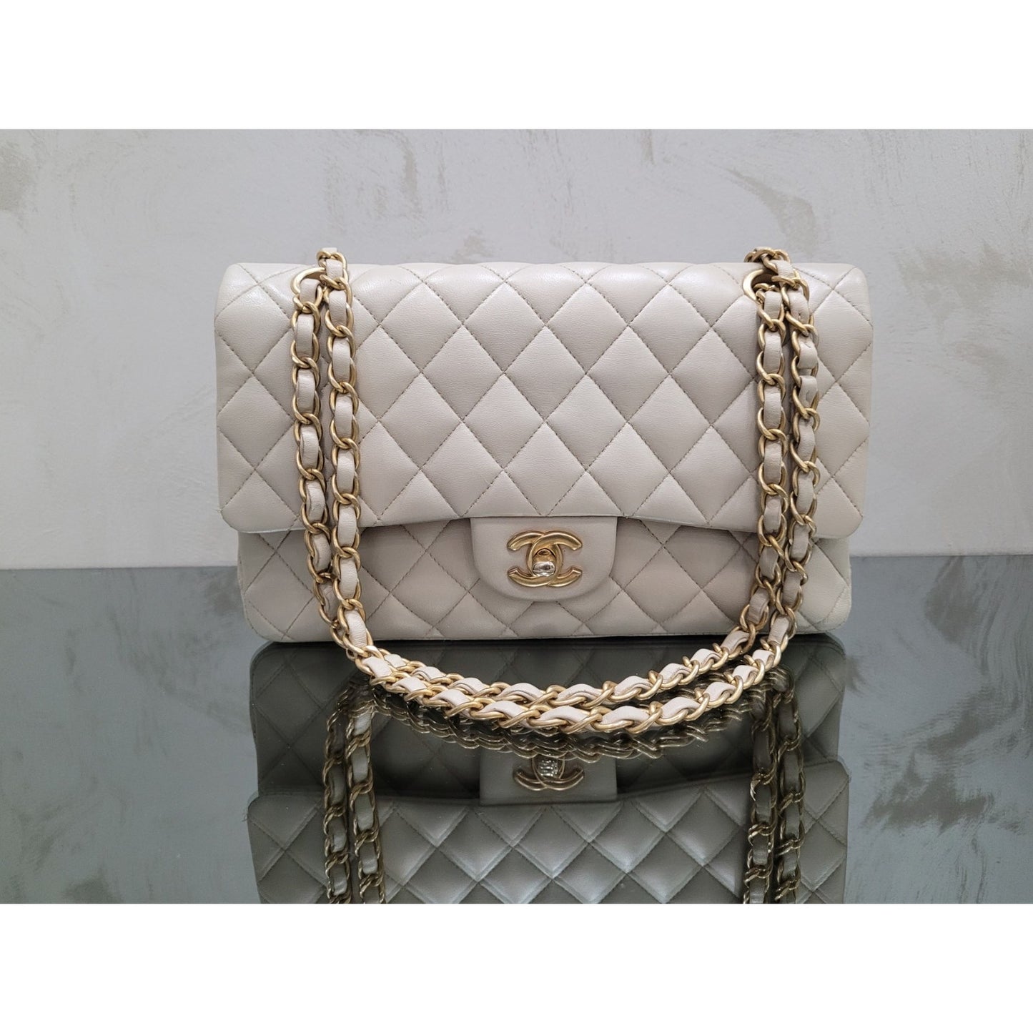 Chanel Medium Ivory Double Flap Bag Pre-owned