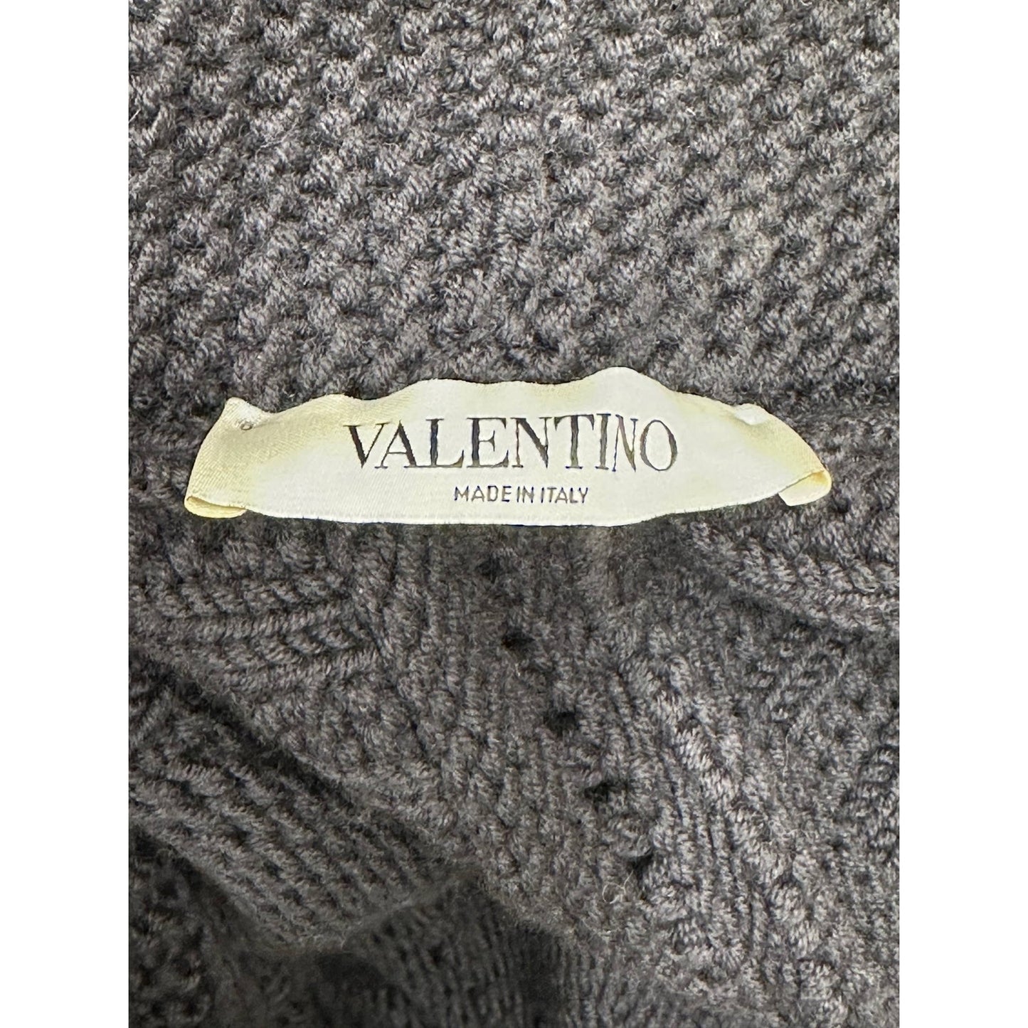 Valentino Garavani Navy Wool Knit Long Cardigan Coat S Pre-owned