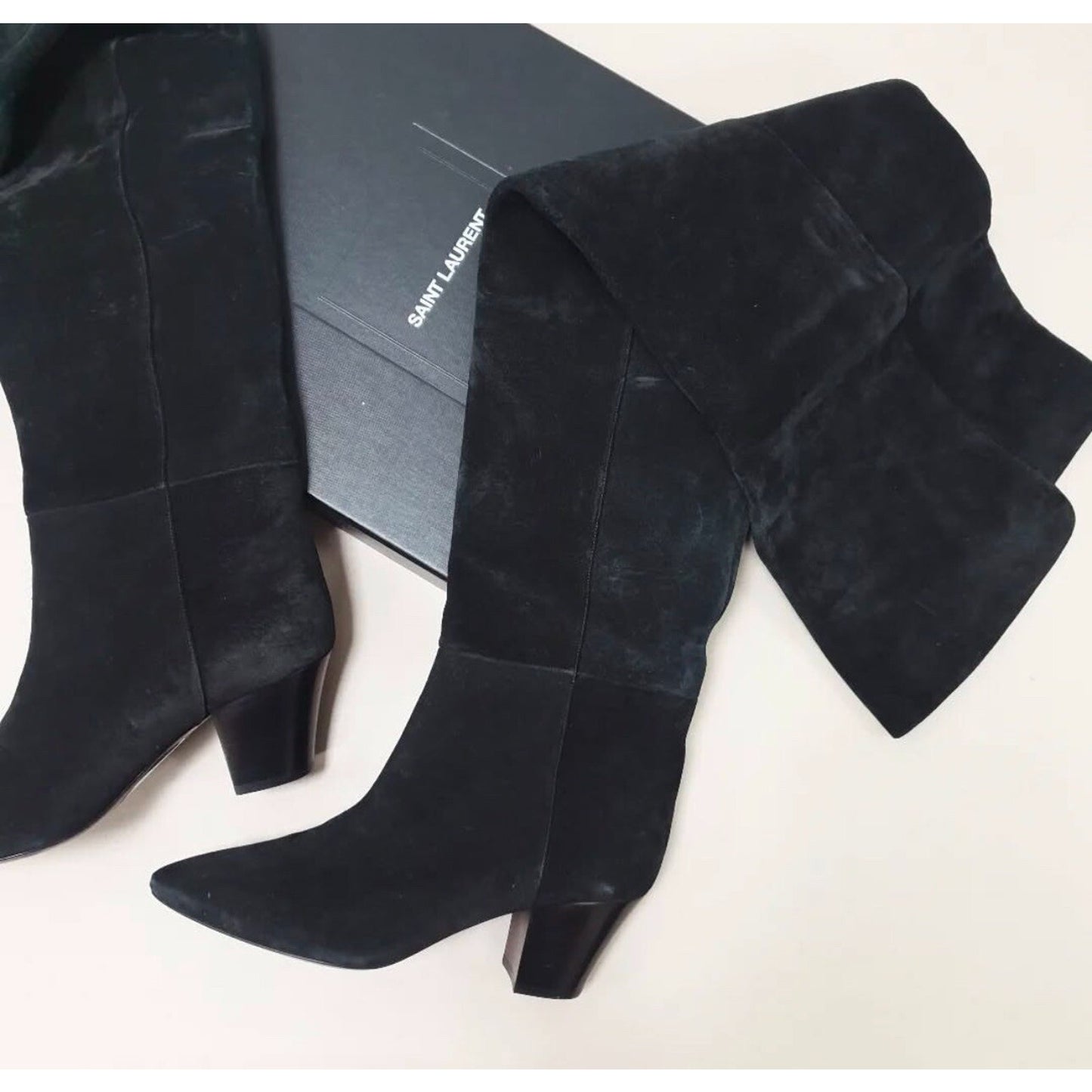 Saint Laurent Black Suede Boots Sz.38
