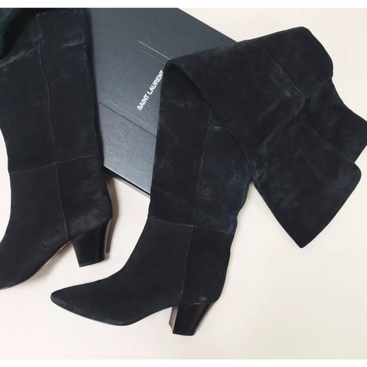 Saint Laurent Black Suede Boots Sz.38