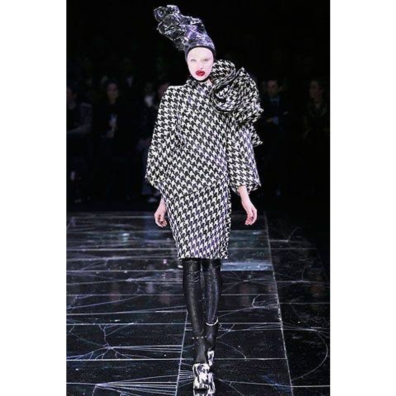 Alexander McQueen FW09 Runway Houndstooth Silk Dress IT 38 Pre-owned