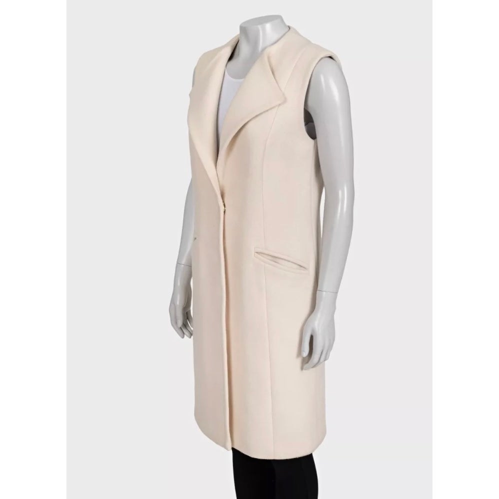 Roberto Cavalli Class White Longline Vest - Size M Pre-owned
