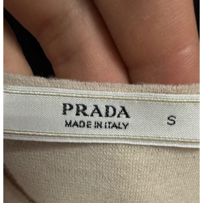 Prada Beige Fitted Wool Sleeveless Dress Size S pre-owned