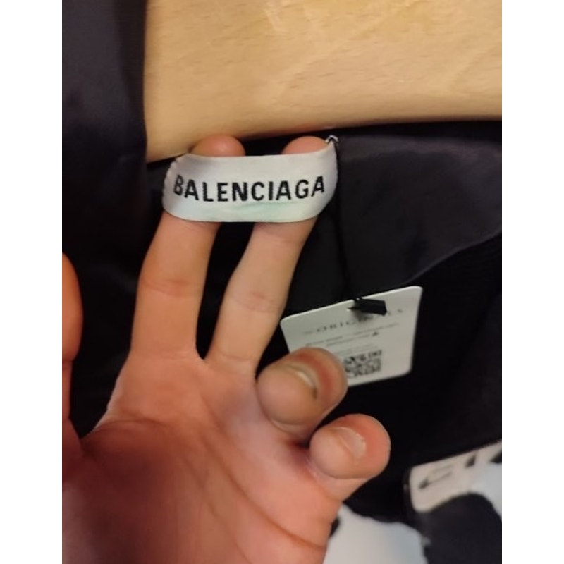 Balenciaga Oversize Logo Stylish Black Coat Jacket sz.36 Pre-owned