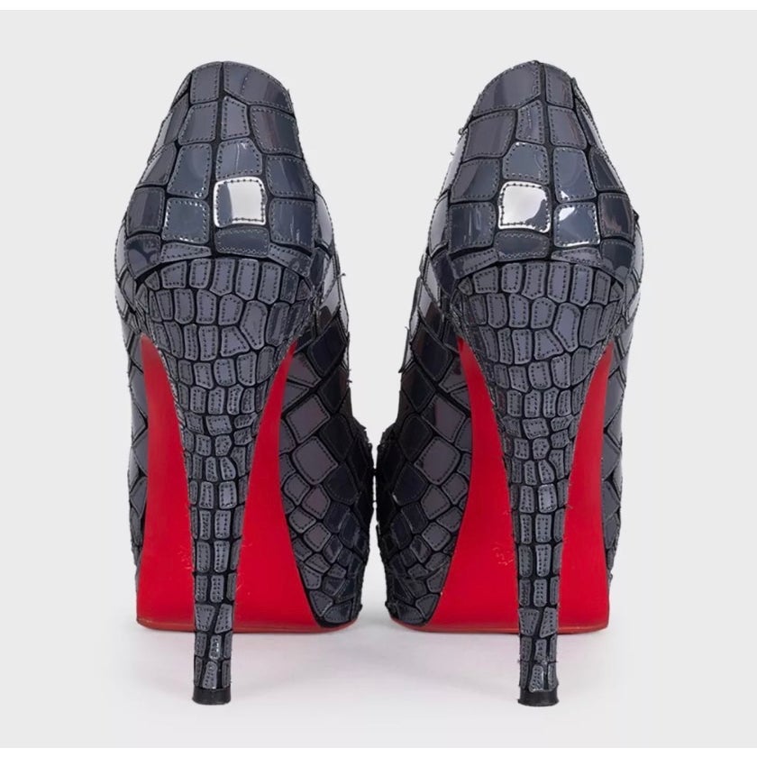 Christian Louboutin Leather Open Toe Stiletto Heels Sz.38,5 Pre-owned