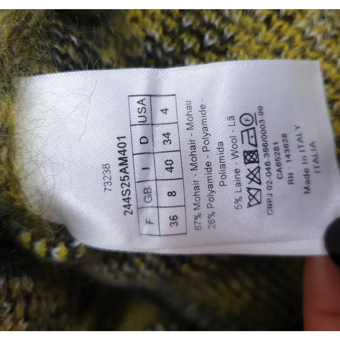 Christian Dior 2022 Runway Plaid Mohair Sweater - Sz 36 Pre-owned