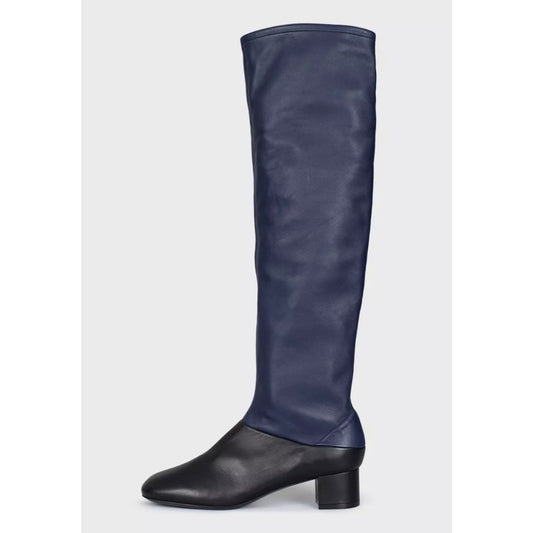 NWB Celine Blue & Black Leather Boots - Size 39.5 Pre-owned