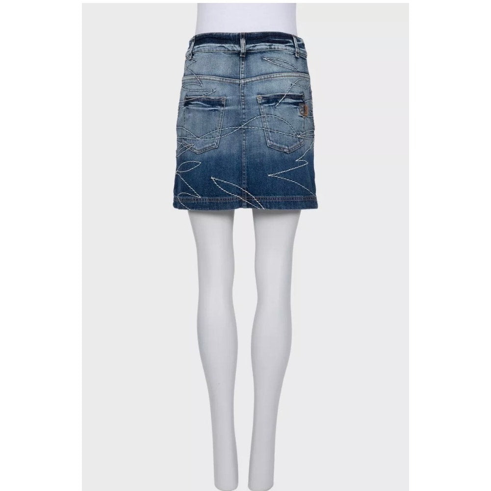 Chic Christian Dior Blue Denim Mini Skirt - FR34/XS pre-owned