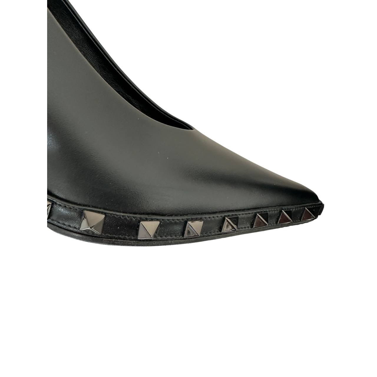 Valentino Garavani Rockstud 100 Leather Heels Pumps Black 38.5 pre-owned