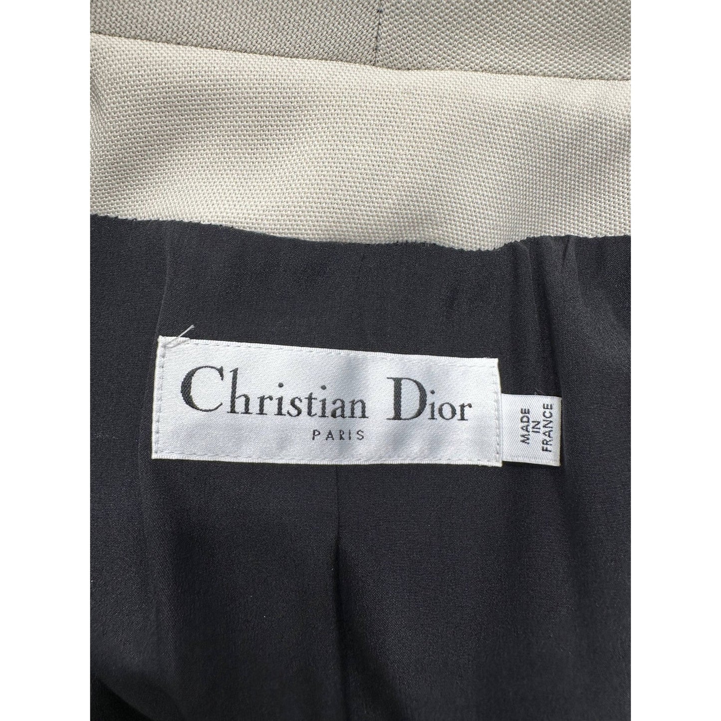 Dior Black Wool Satin Oversized Lapel Coat Sz.38 Pre-owned