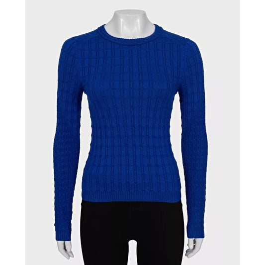 Chanel Blue Cashmere Blend Fitted Sweater Sz.34/XS Pre-owned