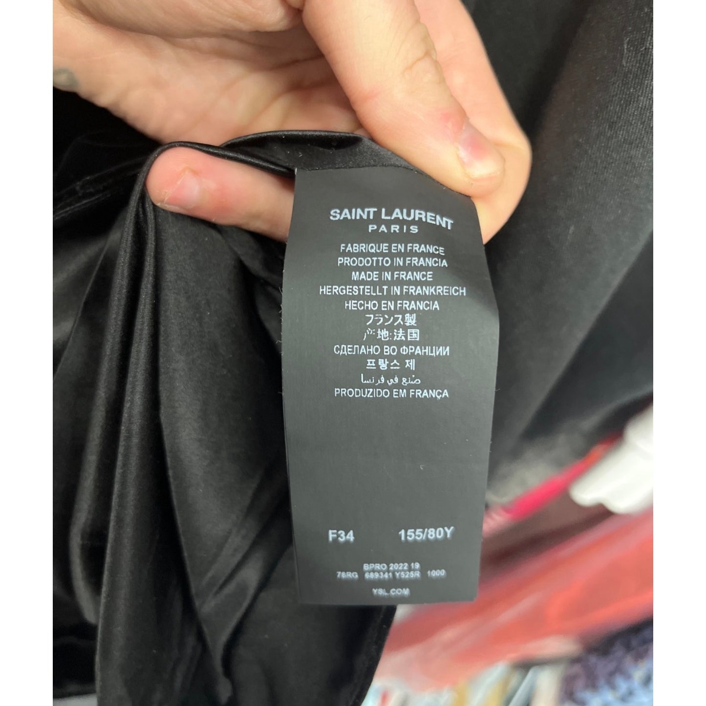 Saint Laurent Black Crystal Embellished Dress Sz.34XS Pre-owned