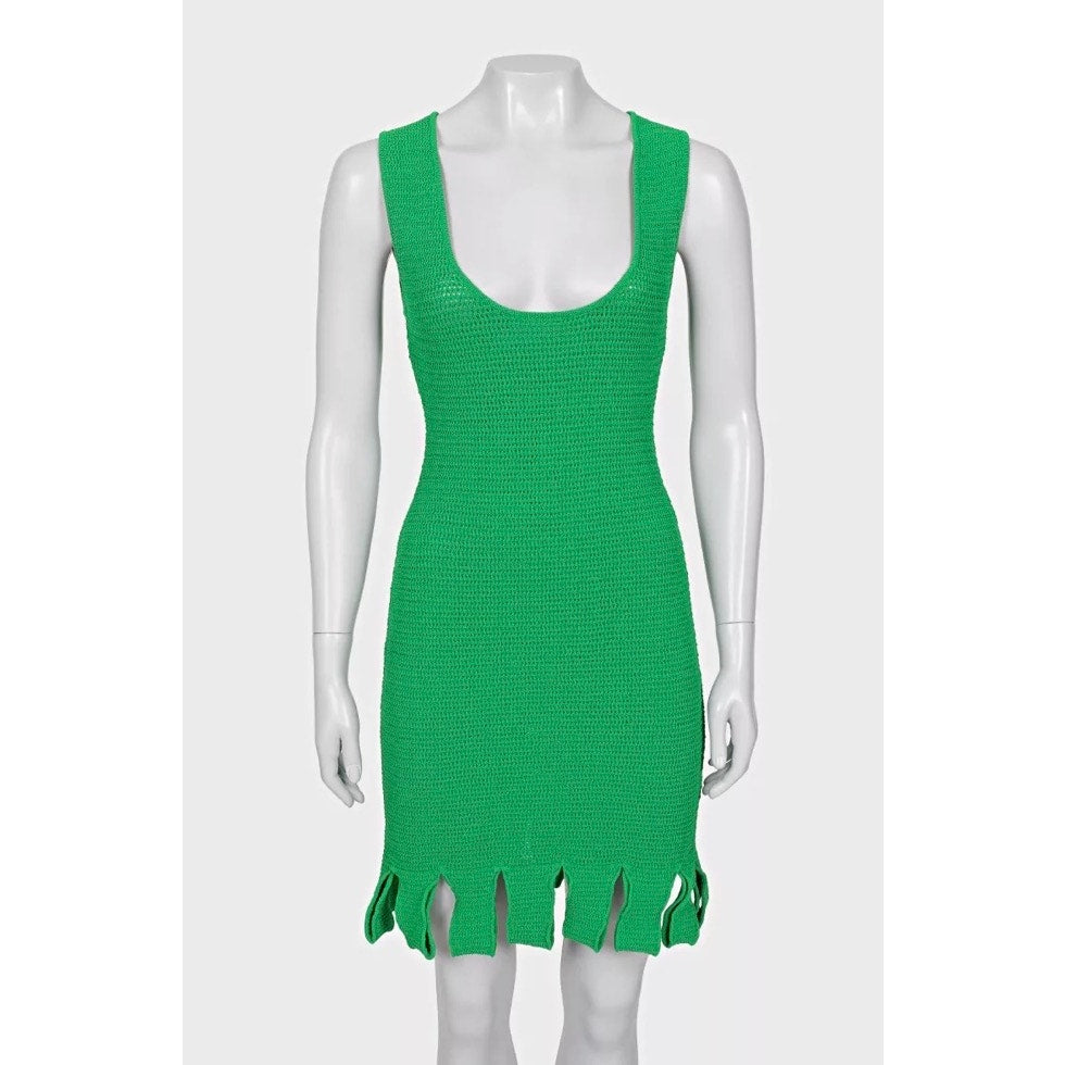 Bottega Veneta Green Knitted Dress XS Pre-owned