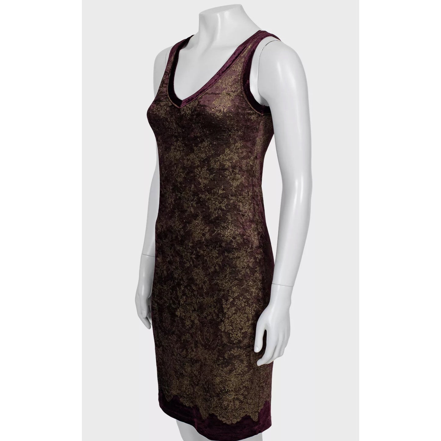 Jean Paul Gaultier Soleil Gold Floral Dress - Size S Pre-owned