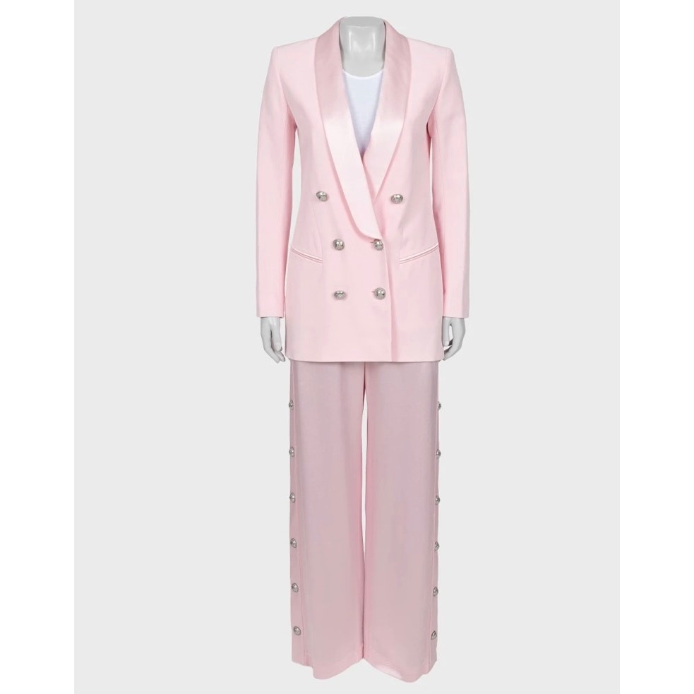 Balmain Pink Viscose  Blazer & Trousers  Suit  Sz.36 Pre-owned