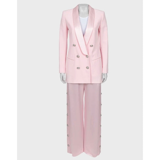 Balmain Pink Viscose  Blazer & Trousers  Suit  Sz.36 Pre-owned