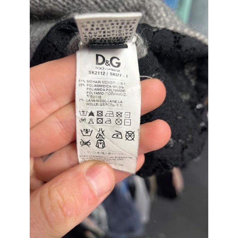Dolce & Gabbana Mohair Knit Dress with Delicate Lace sz. 42 Pre-owned