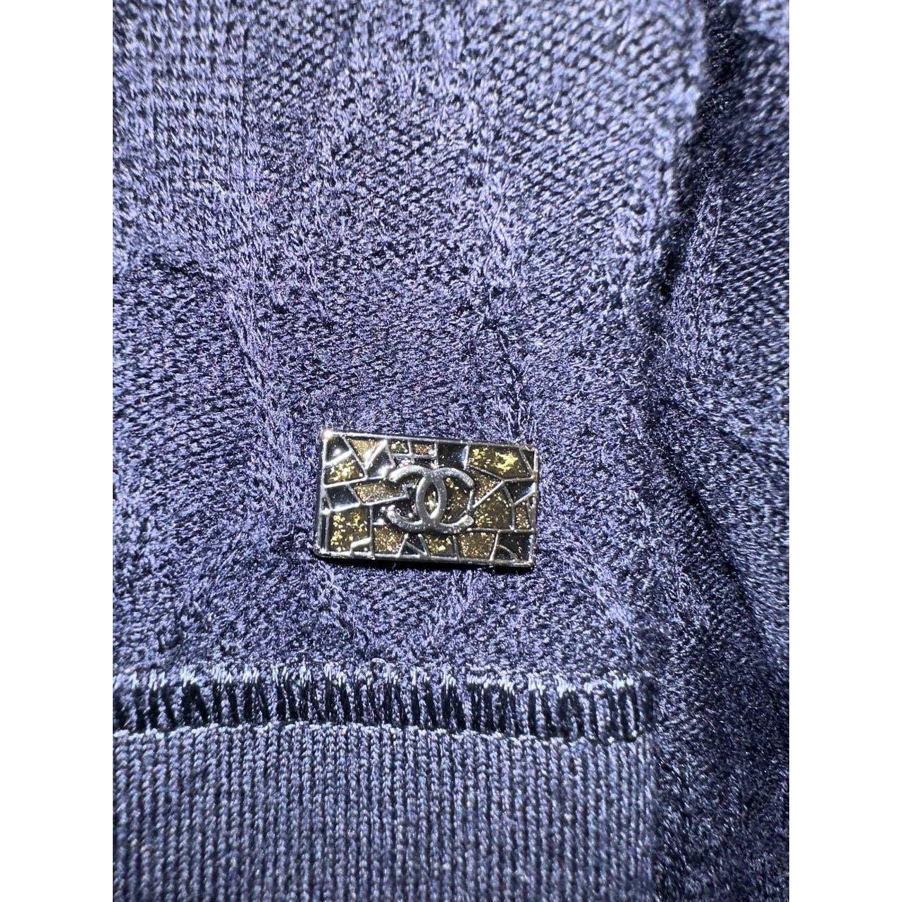 CHANEL Dark Blue Wool Dress Sz.38 pre-owned