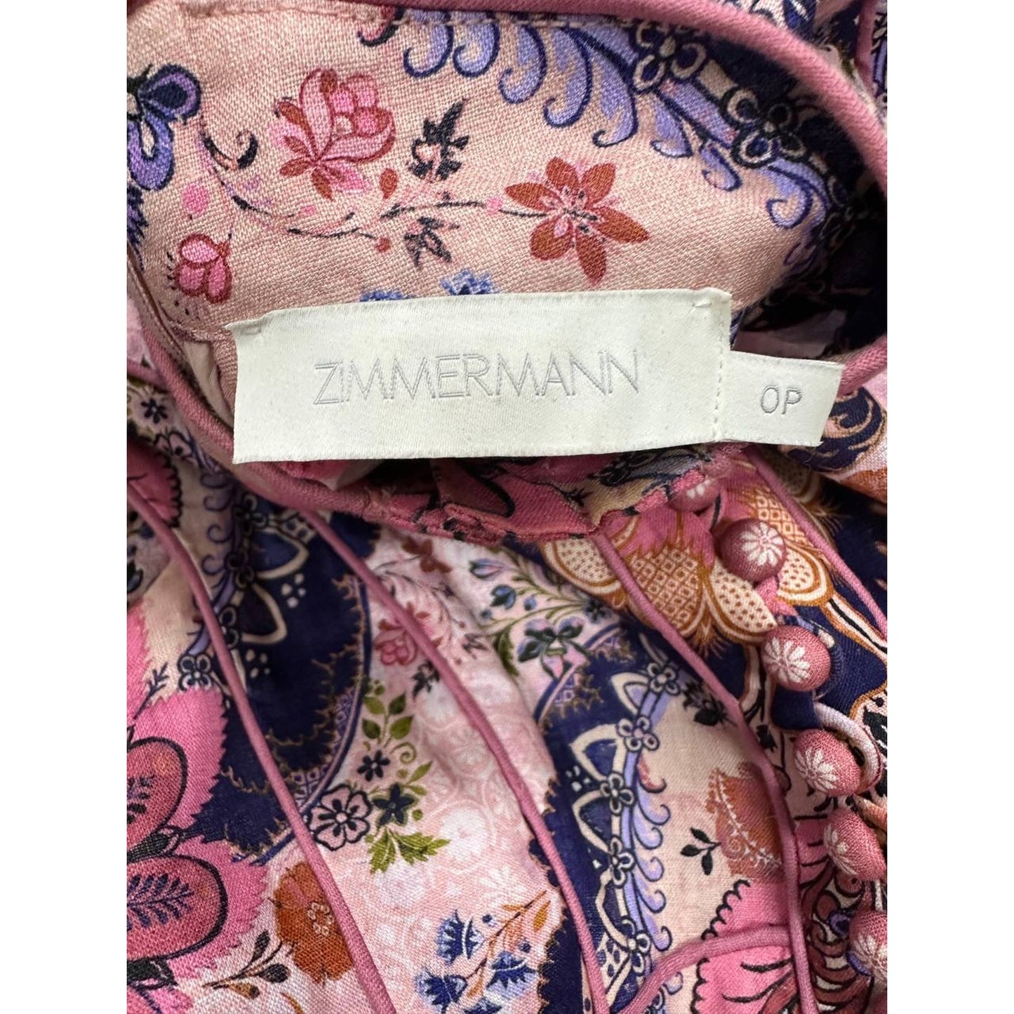 Zimmermann Linen Printed Mini Dress Sz.0 Pre-owned