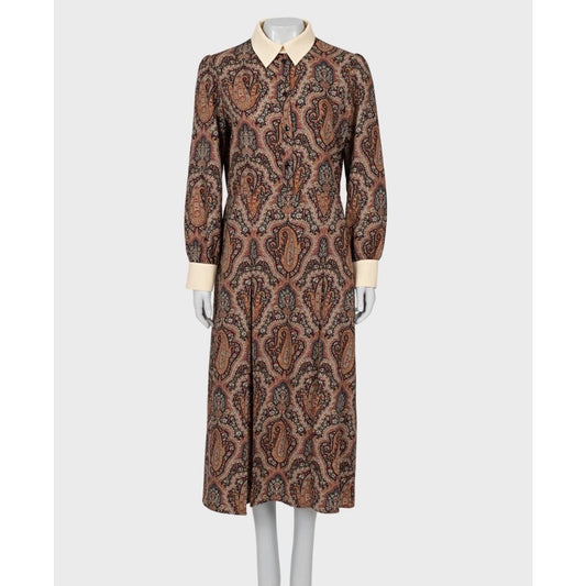 Celine Fitted Paisley Print Dress Sz.42/XL Pre-owned
