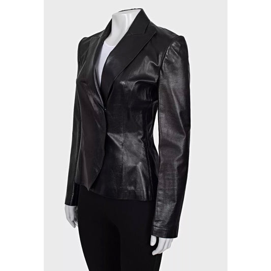 Gucci Black Leather Jacket Sz.IT 40 S Pre-owned