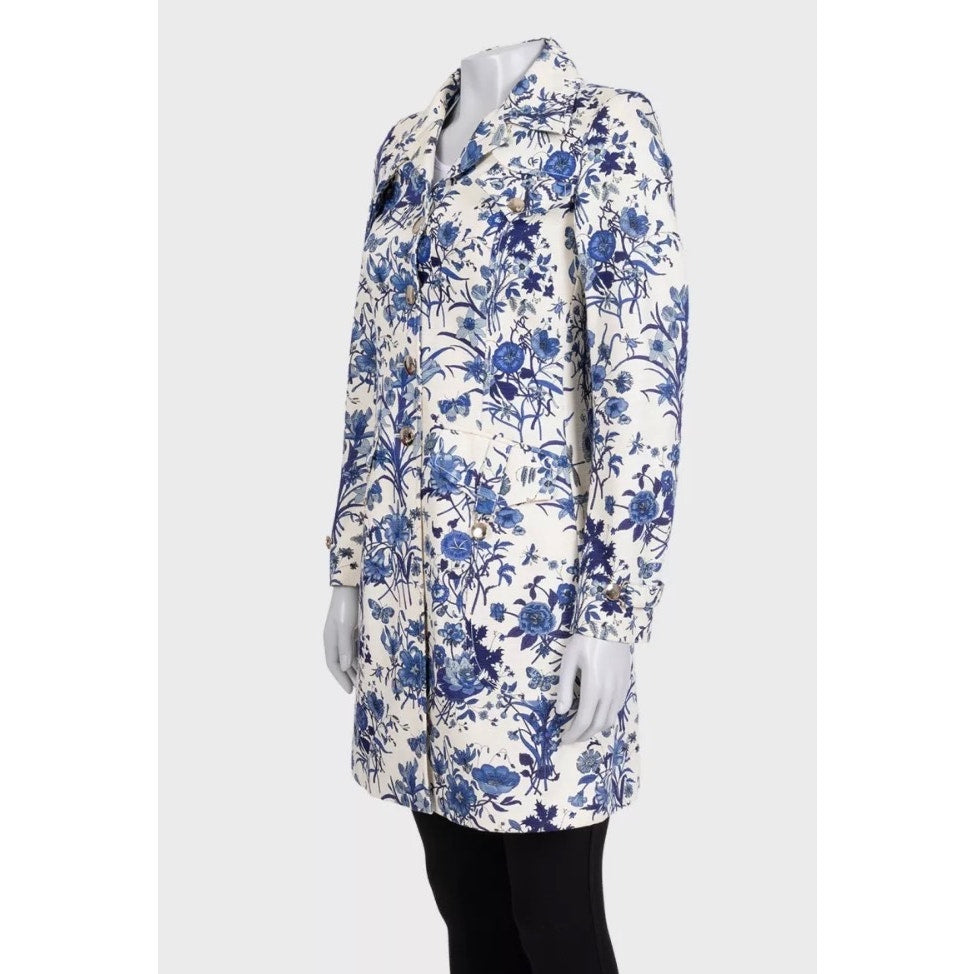 Gucci Resort 2007 White Floral Print Cotton Coat IT 38 Pre-owned