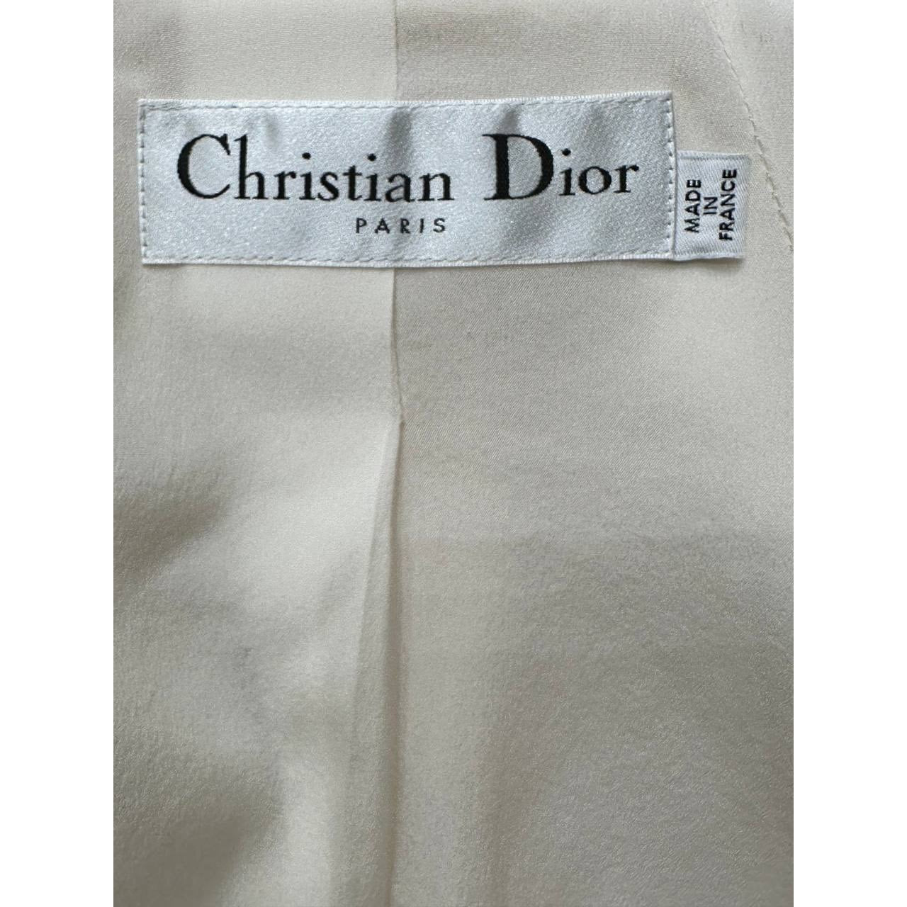 Christian Dior Cream Wool & Silk Vest Dress - Size 38 pre-owned