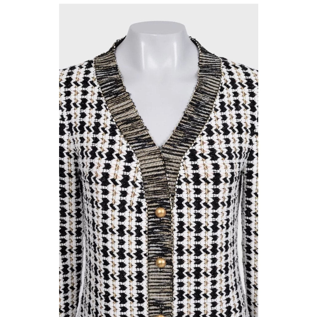 Oscar de la Renta White Tweed Dress - Size L Pre-owned