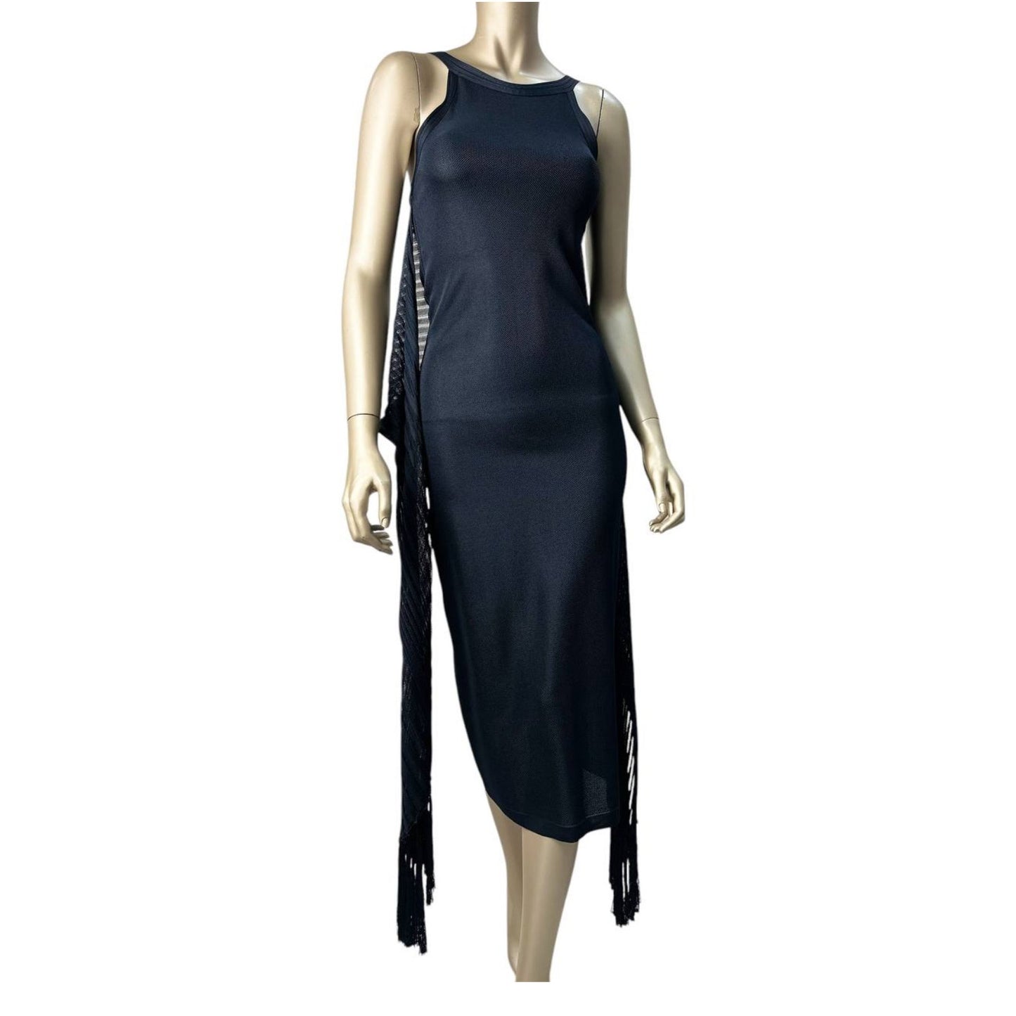 Chanel Black Sleeveless Waist Tie Dress  Sz. 38 Pre-owned