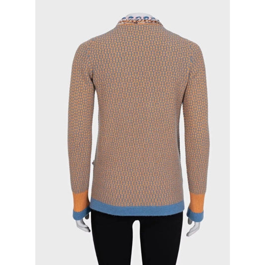 Chanel Checked Cashmere Cardigan Sz.36 Pre-owned