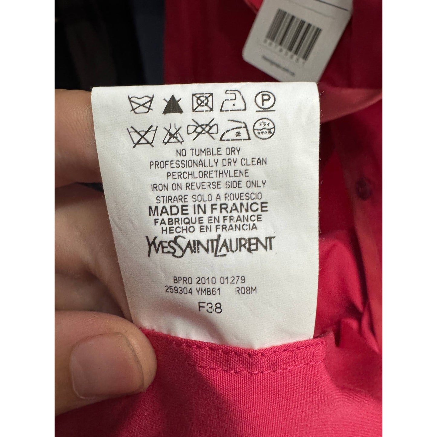 Yves Saint Laurent Pink Fitted Coat - US 6 / FR 38 Pre-owned