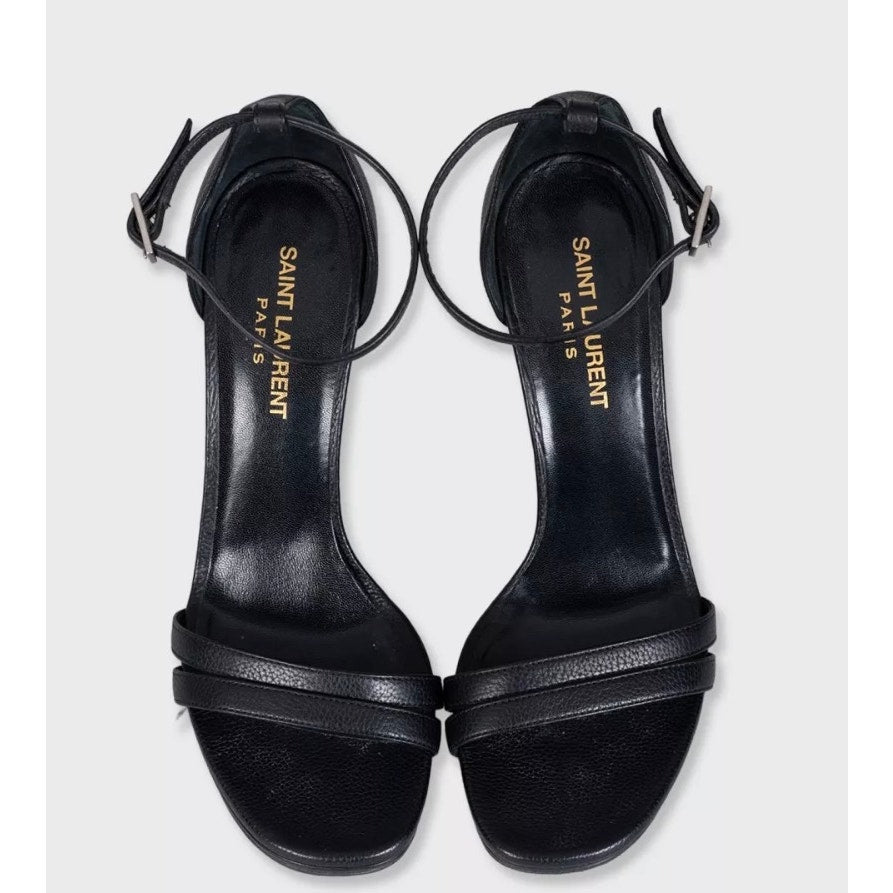 Saint Laurent Black Leather Tribute Heels Size 37 Pre-owned