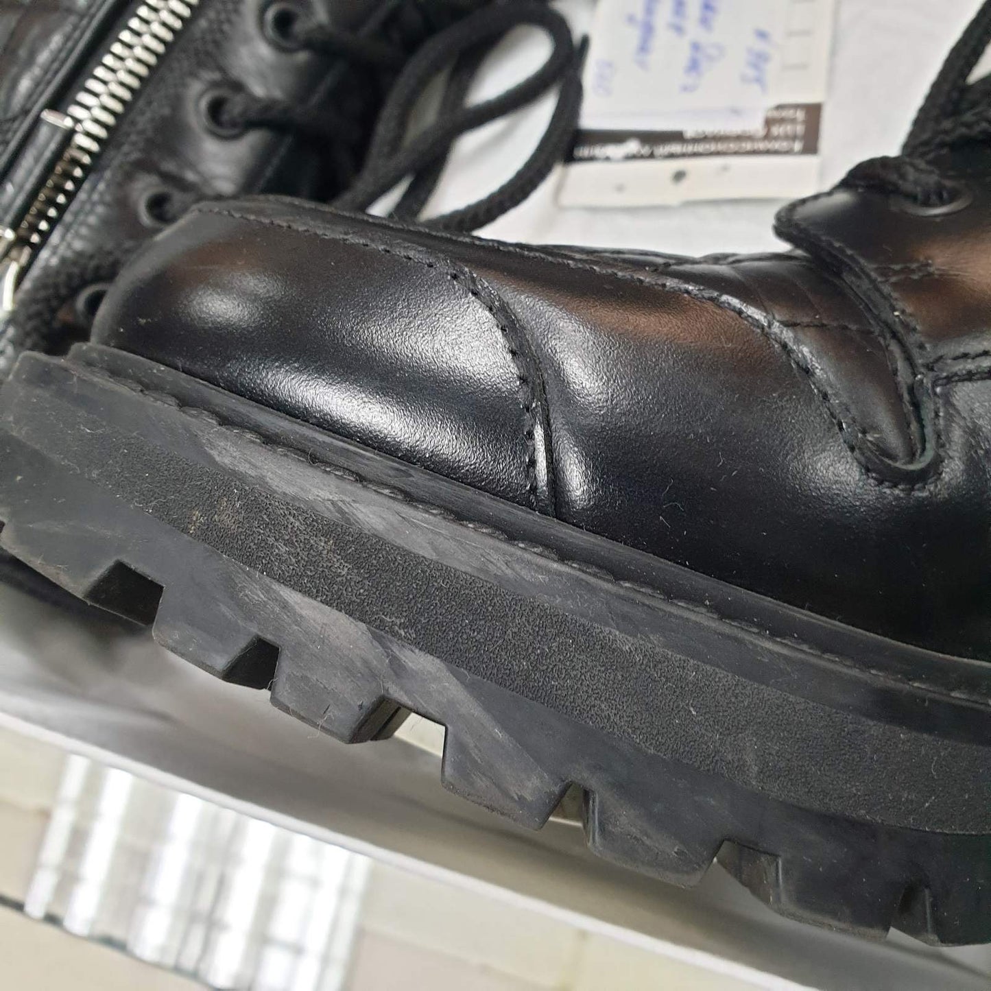 DIOR D-LEADER Cannage Quilted Leather Combat Boots - 39 Pre-owned