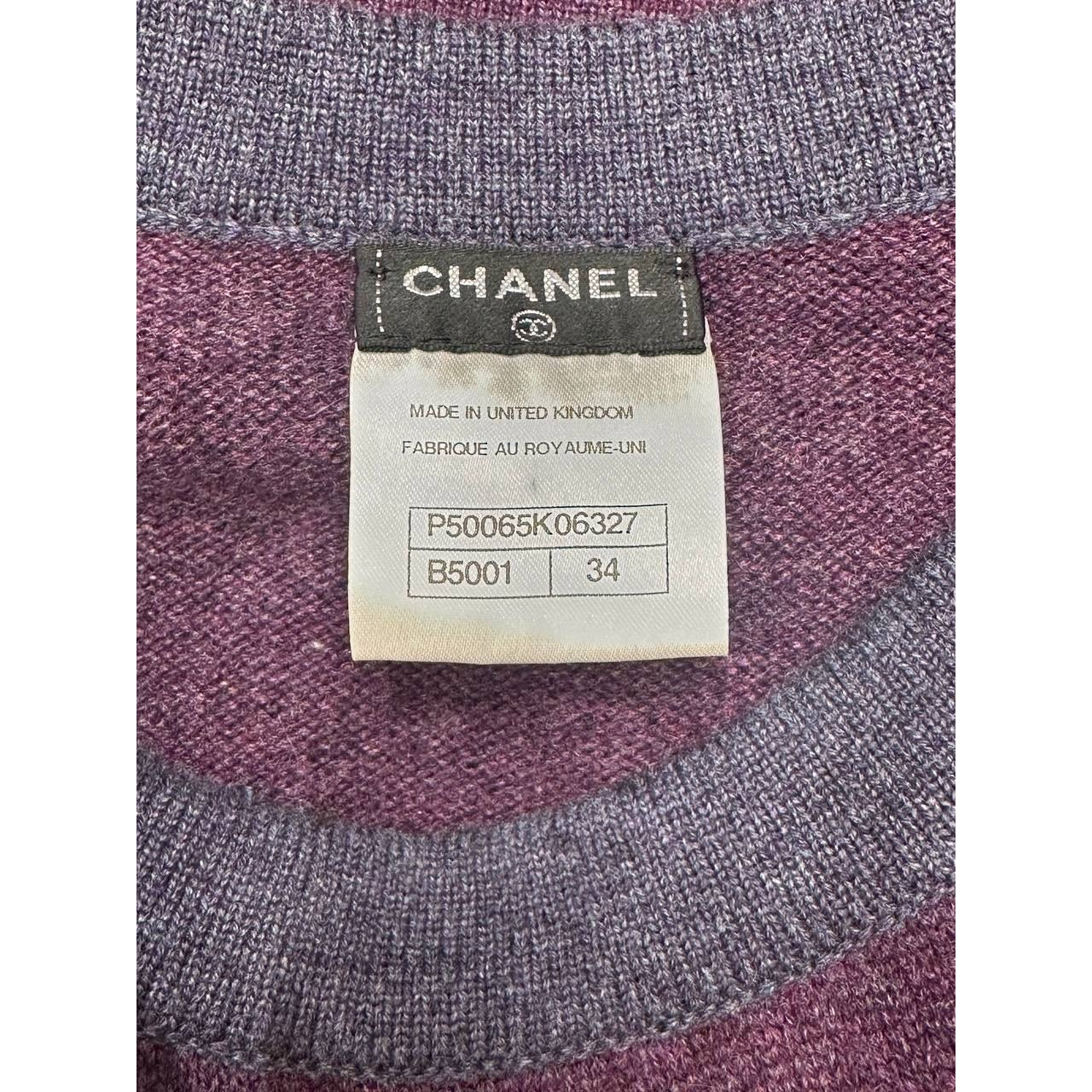 Chanel Purple Cashmere Long Cardigan FR 34 Pre-owned