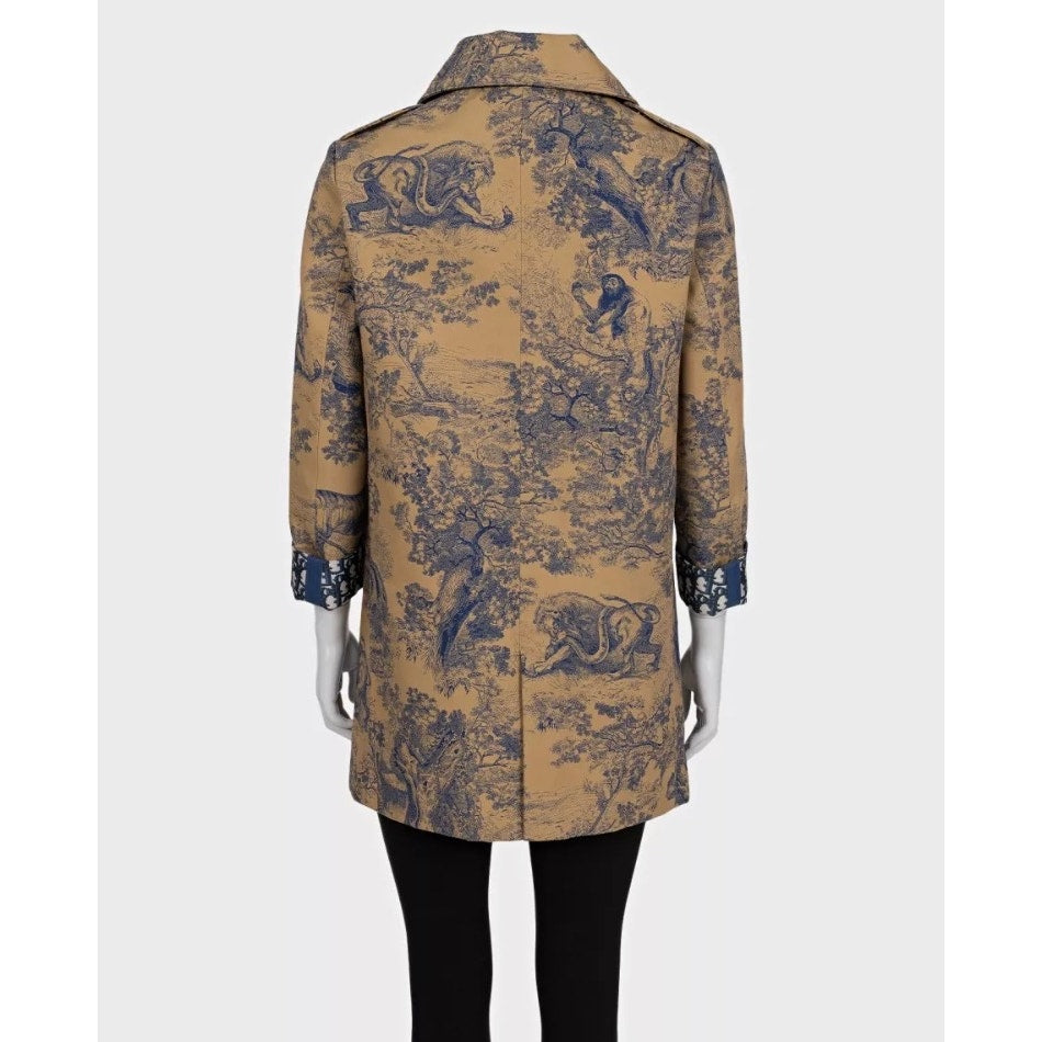 Christian Dior Brown Signature Print Trench Coat Sz. 36 pre-owned