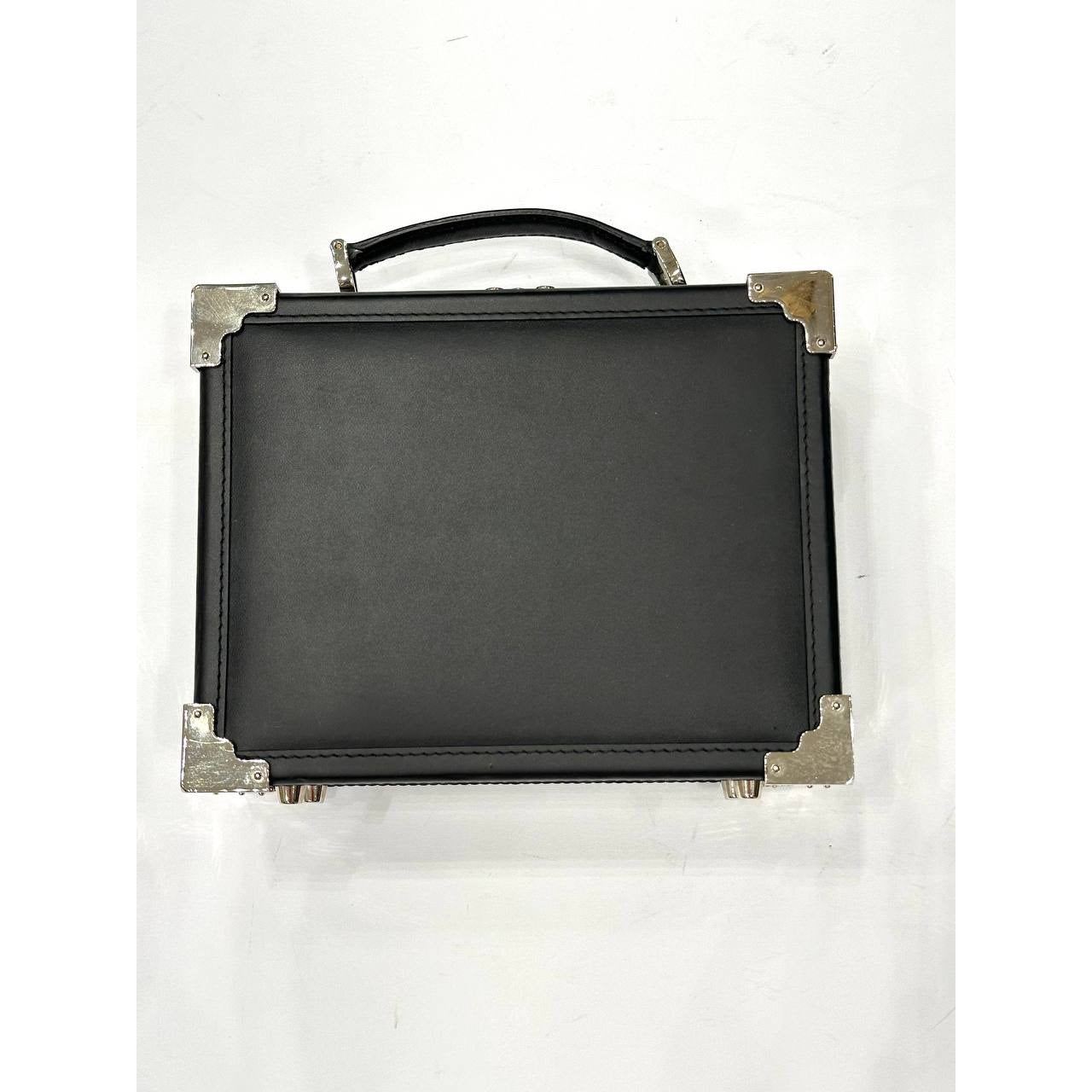 Aspinal of London Black Leather Mini Trunk Bag pre-owned