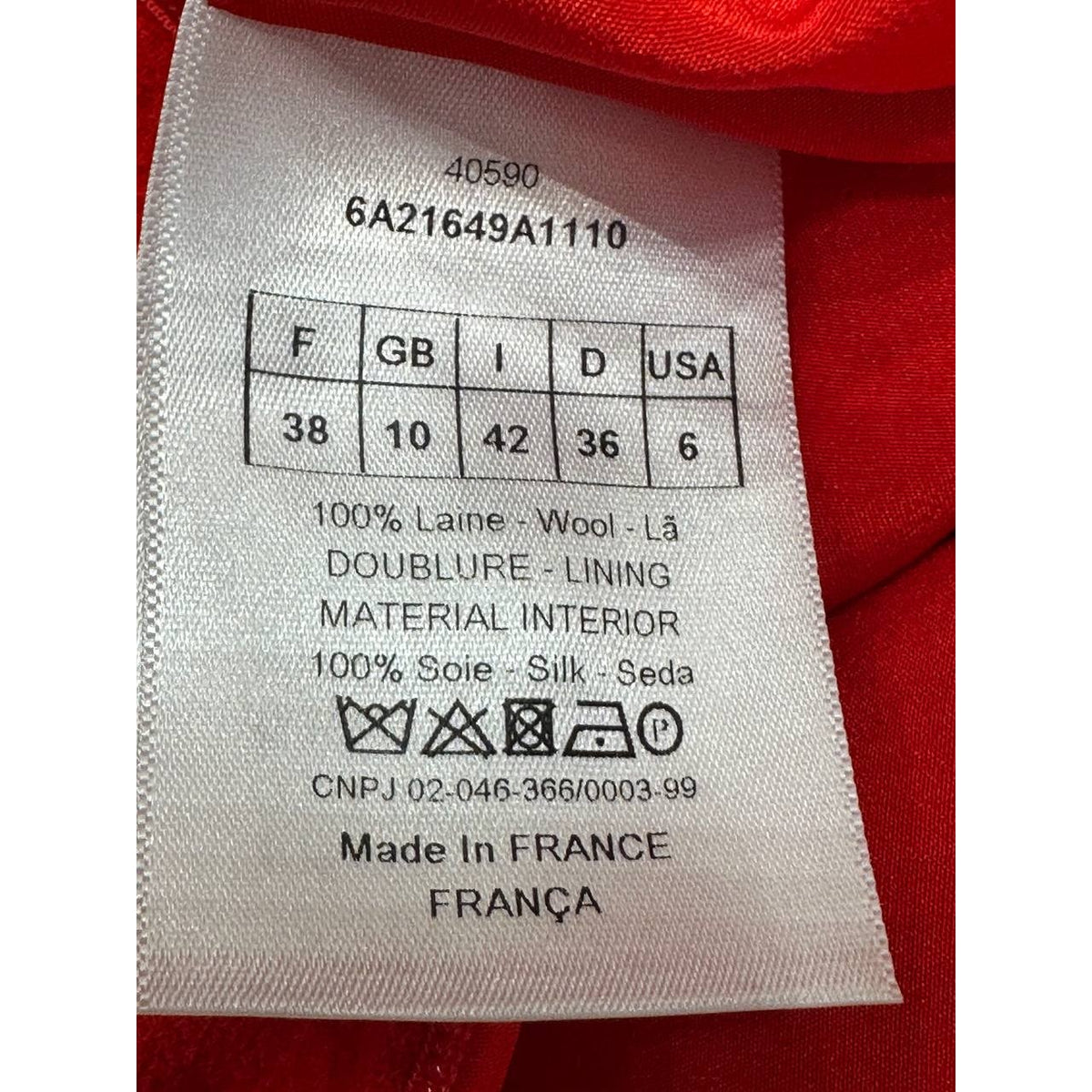 Christian Dior Red Wool A-Line Mini Dress Sz.38 Pre-owned