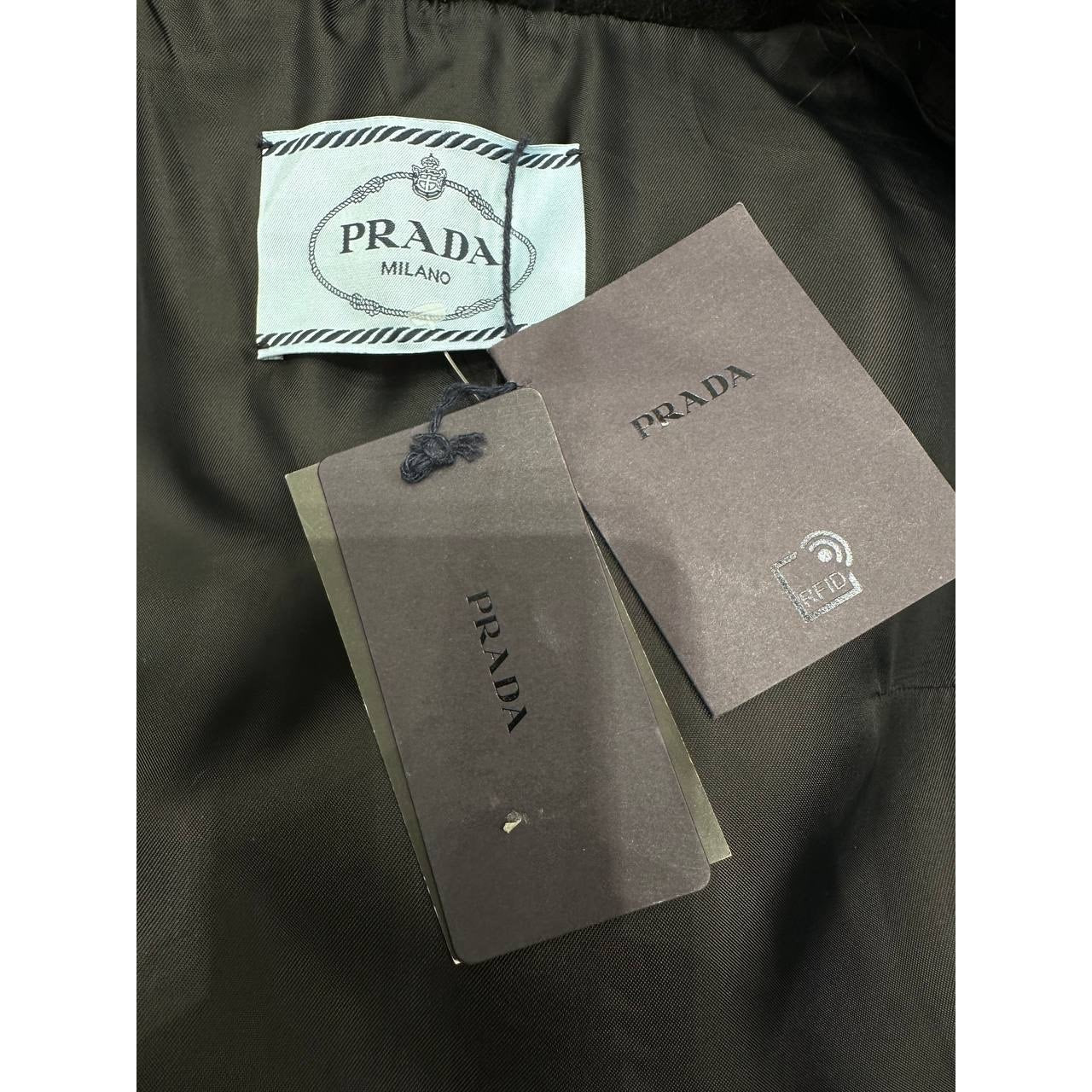 Prada 2011 Black Faux Fur Coat  Sz.40 pre-owned