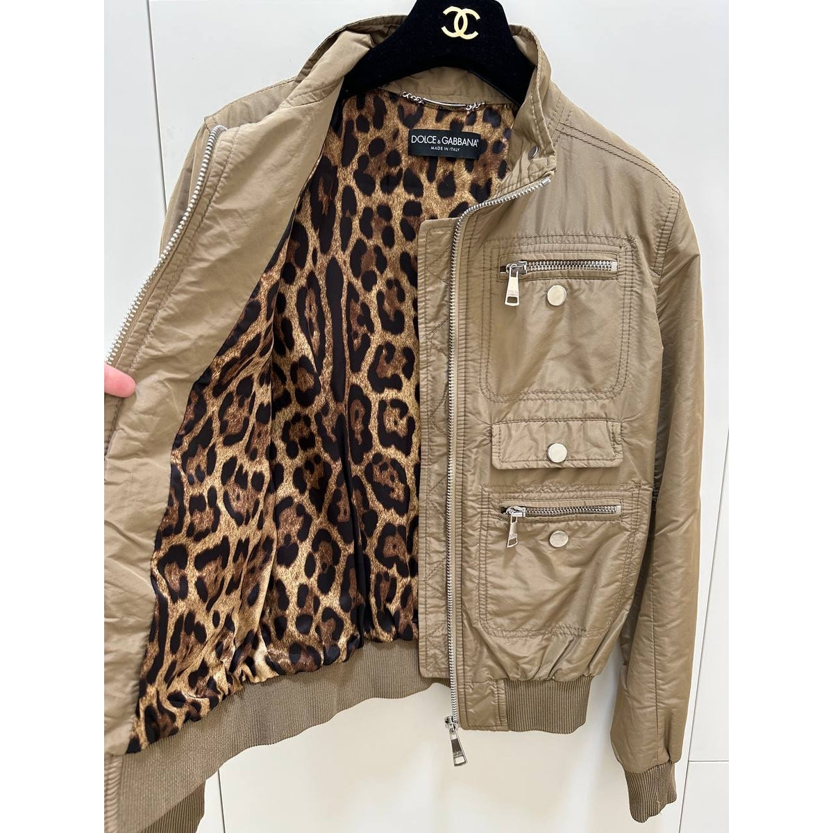 Dolce & Gabbana Beige Bomber Jacket IT 40 Pre-owned