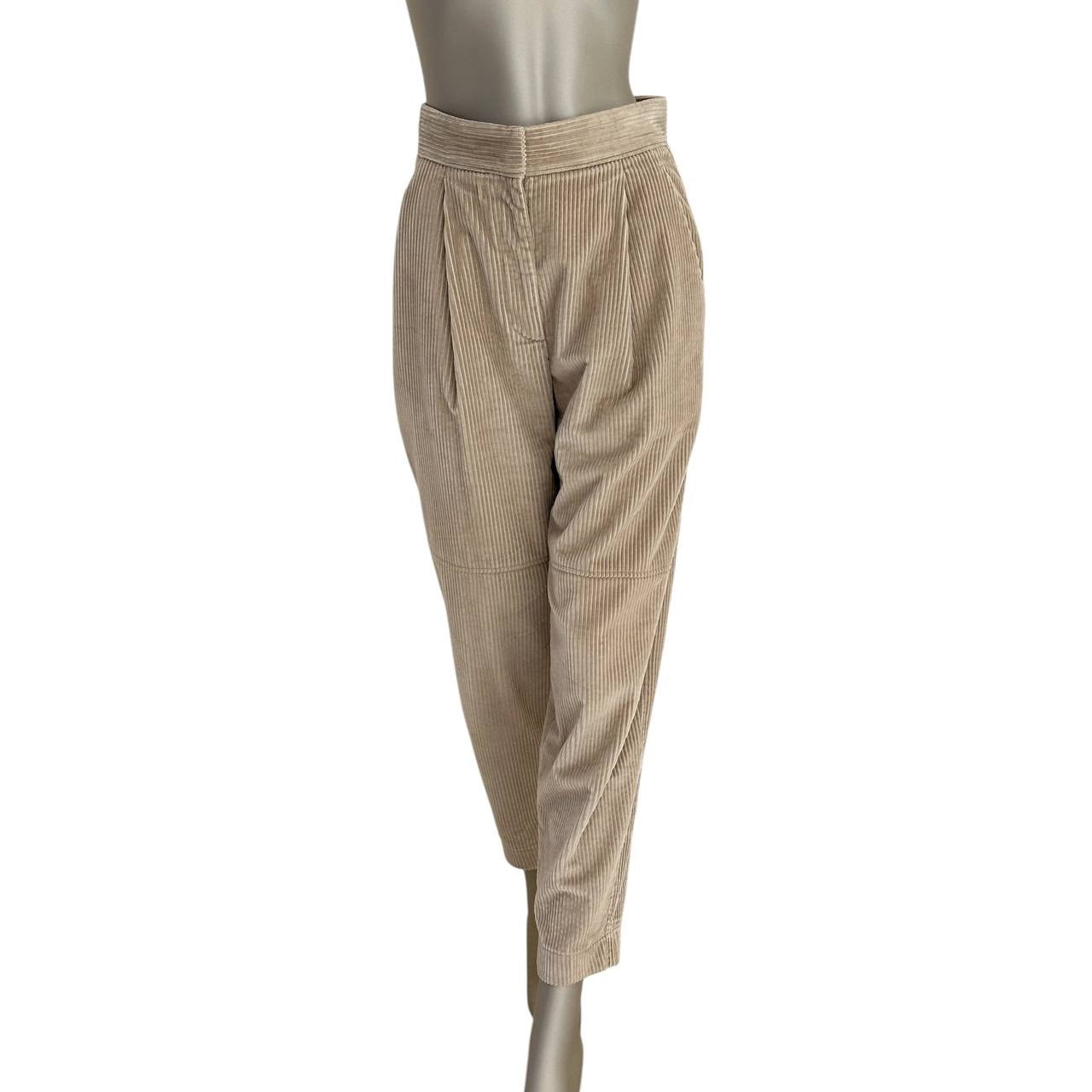 Brunello Cucinelli Beige Velvet Pants - Size 38 Pre-owned
