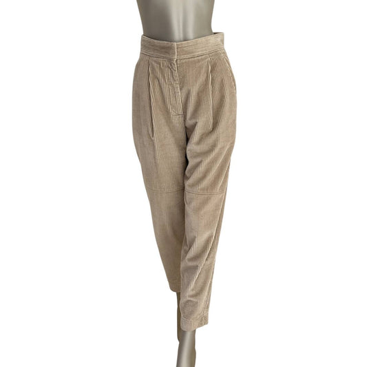 Brunello Cucinelli Beige Velvet Pants - Size 38 Pre-owned