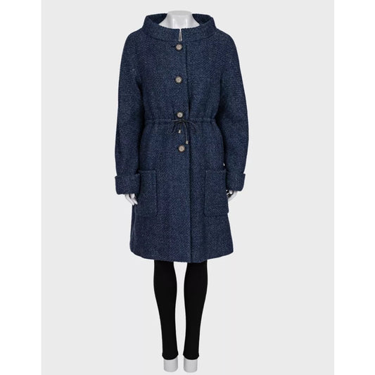 Chanel Blue Wool  Fall 2012 Collection  Coat SzFR40 Pre-owned