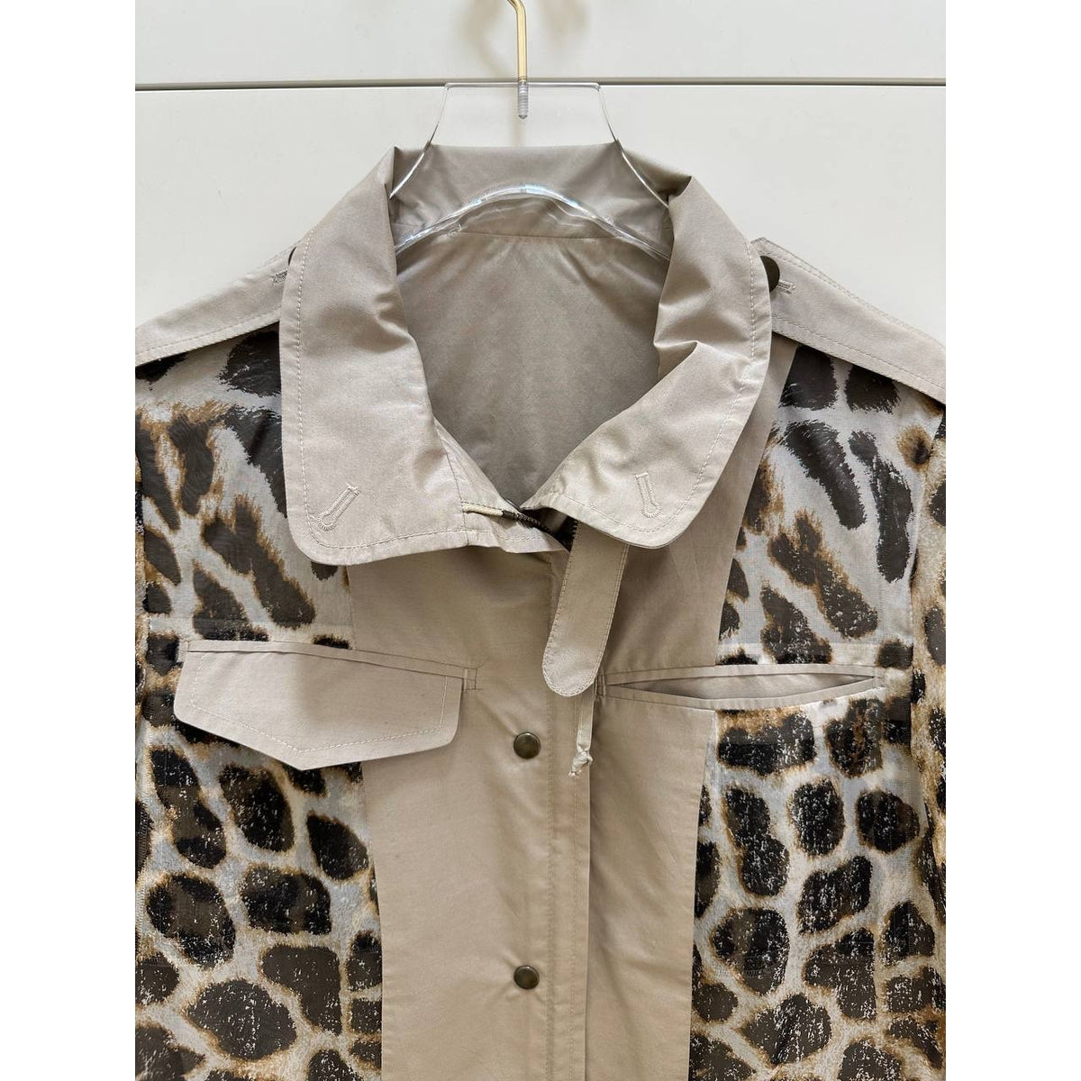 Saint Laurent Two Sides Leopard Print Utility Jacket Sz.S Pre-owned