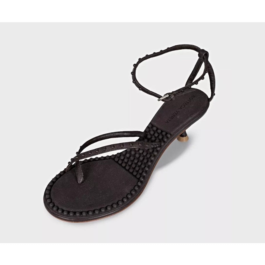 Bottega Veneta Brown Leather Kitten Heel Strappy Sandals 37.5 Pre-owned