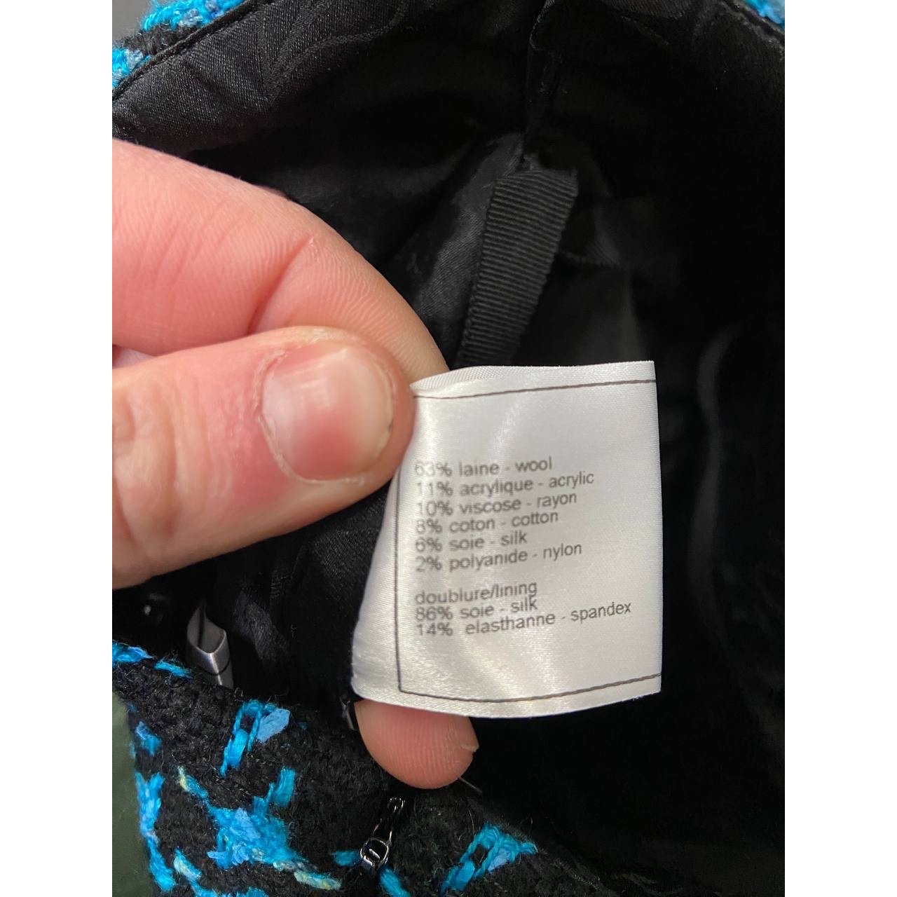 Chanel Black Geometric Wool Skirt - Size EU36/XS  Pre-owned