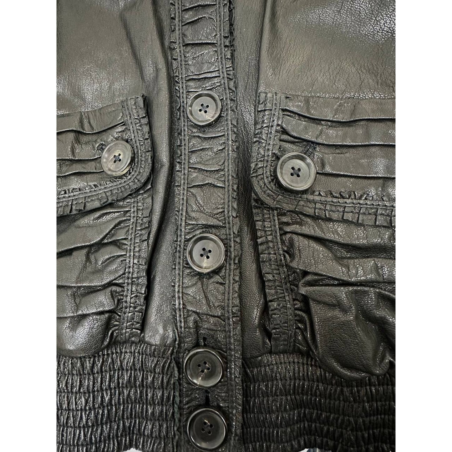 Bottega Veneta Black Leather Jacket Sz.42 Pre-owned