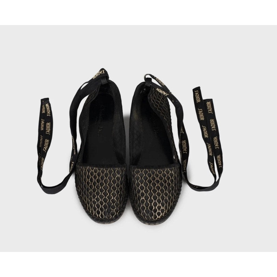 Christian Dior J’Adior Mesh Ballet Flats - Size 38 pre-owned