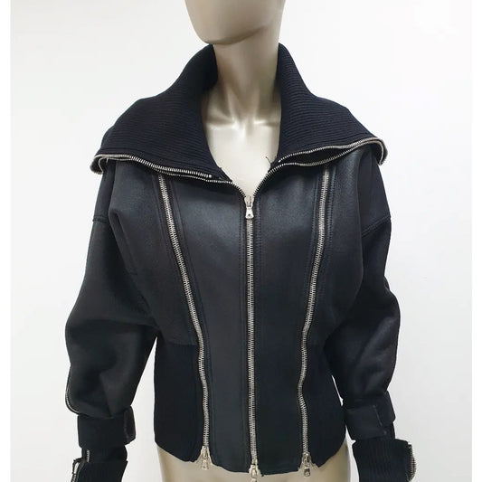 Dolce & Gabbana F/W 2003 Black Shearling Jacket Size 46 Pre-owned